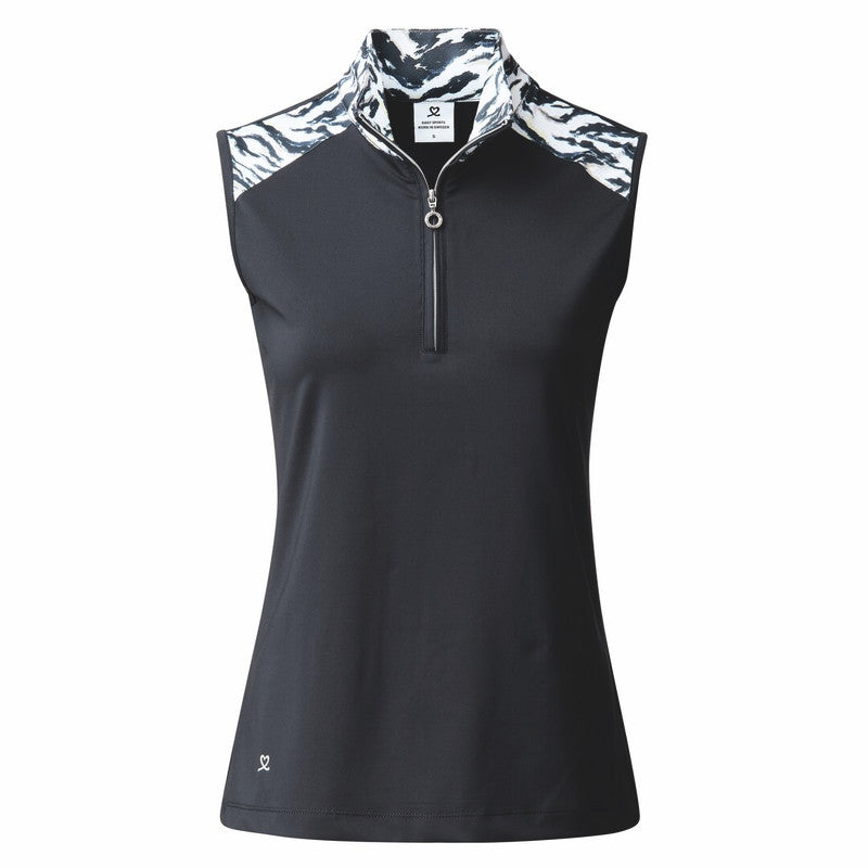 Daily Sports: Women's Lens Sleeveless Half Neck Polo - Navy