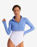 BloqUV: Women's UPF 50 Full Zip Crop Top (4010) - Indigo Clothing