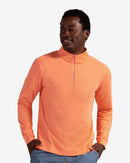 BloqUV: Men's UPF 50 Long Sleeve Mock Zip Top (12001) - Tangerine Clothing