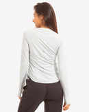 BloqUV: Women's UPF 50 Drawstring Crew (2006) - Soft Gray Clothing