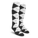 Golf Knickers: Ladies Over-The-Calf Argyle Socks - Charcoal/White Socks