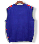 Golf Knickers: Men's Argyle Sweater Vest - Royal/Red Clothing