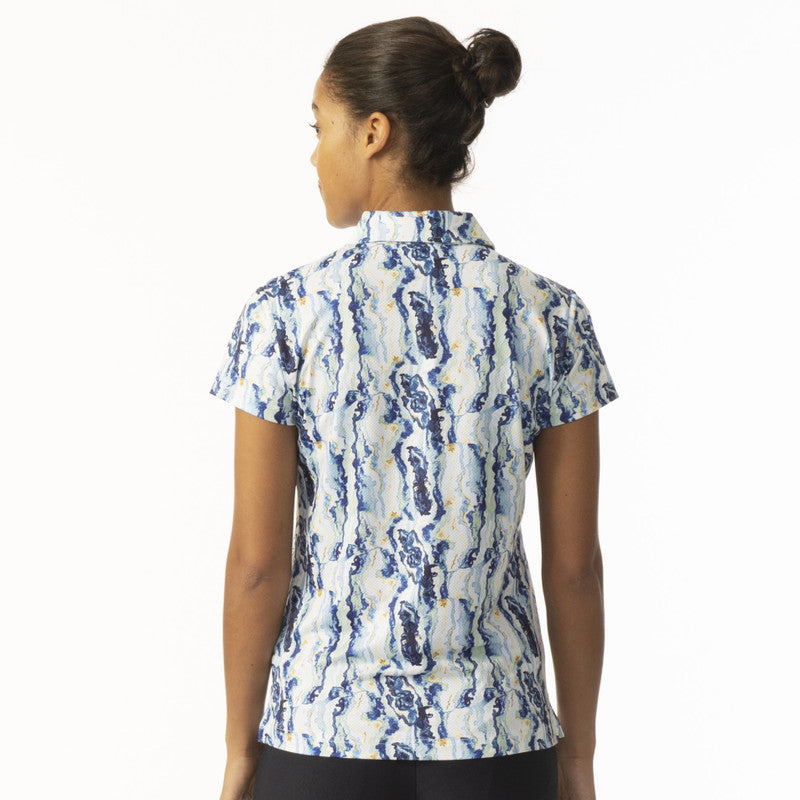 Daily Sports: Women's Marble Polo Shirt - Blue