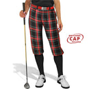 Golf Knickers: Ladies 'Par 5' Plaid Golf Knickers & Cap - Black Stewart Clothing