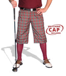 red, green, white plaid golf knickers