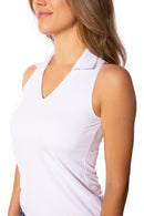 Golftini: Women's Lisa Sleeveless Sport Polo - White Clothing
