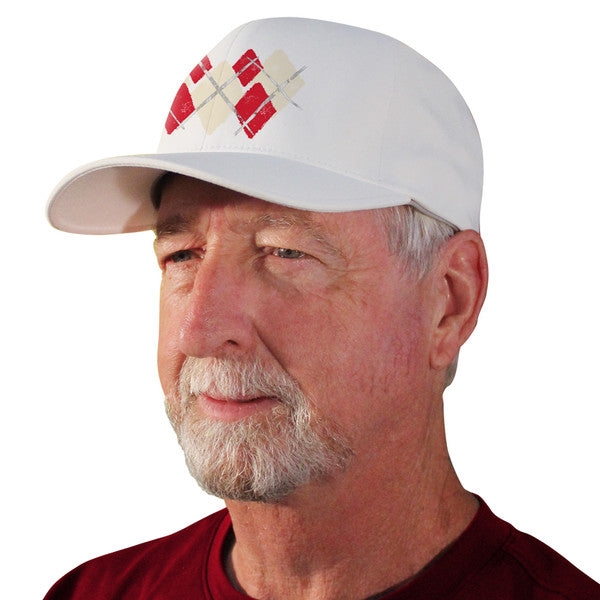 Golf Knickers: Mens 'Active Series' Argyle Paradise Ball Cap - Natural/Red