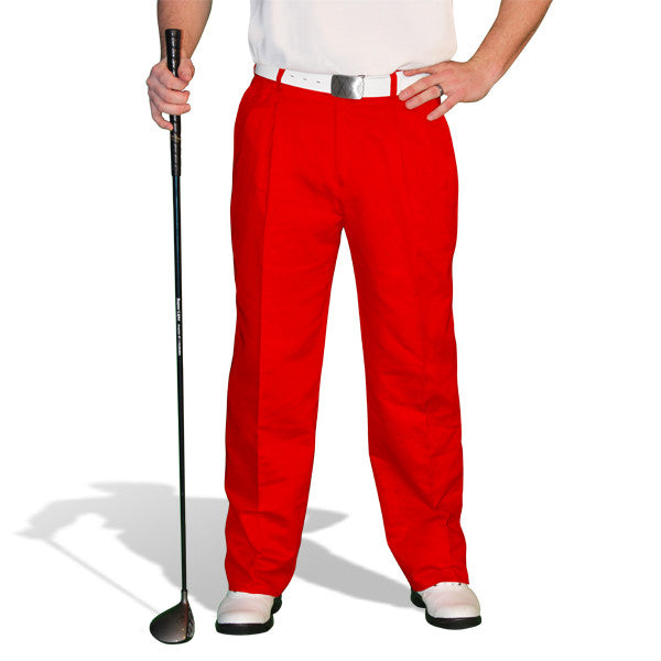 red golf trousers