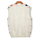 Golf Knickers: Men's Argyle Sweater Vest - Natural/Black/Orange Clothing