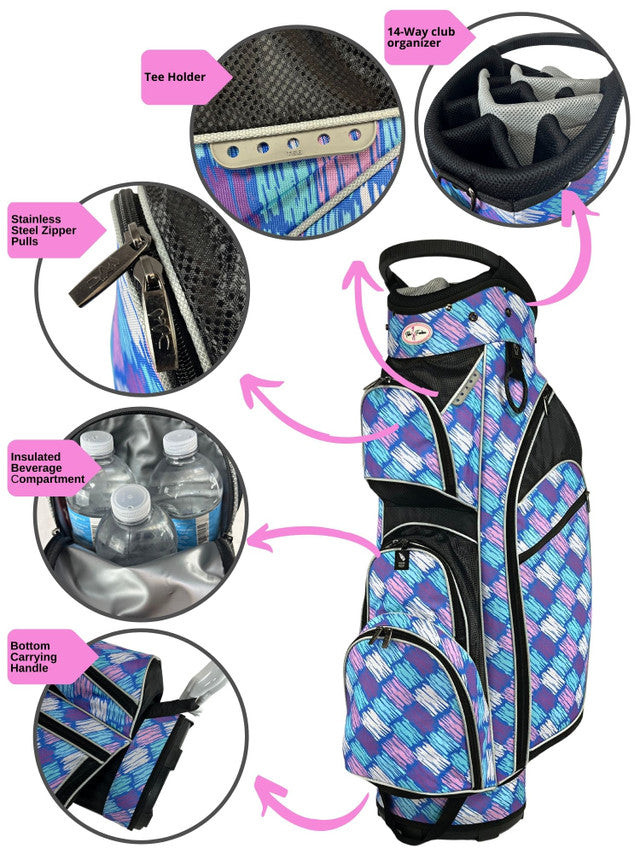 Taboo Fashions: Ladies Monaco Premium Lightweight Cart Bag - Posh Blue