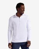 BloqUV: Men's UPF 50 Long Sleeve Mock Zip Top (12001) - White Clothing