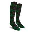 Golf Knickers: Ladies Over-The-Calf Argyle Socks - Dark Green/Black Socks