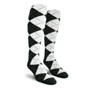 Golf Knickers: Ladies Over-The-Calf Argyle Socks - Black/White Socks