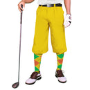 Golf Knickers: Mens 'Par 4' Cotton/Ramie Golf Knickers - Yellow Clothing