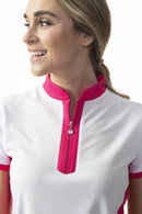 Daily Sports Women's Billie Short Sleeve Dahlia Pink Polo Shirt (Size Small) SALE