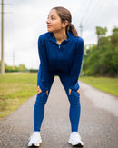 BloqUV: Women's UPF 50 Relaxed Mock Zip Top (3002) - Indigo Clothing