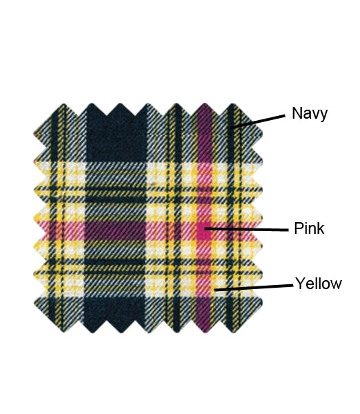 navy, pink, yellow plaid golf knickers