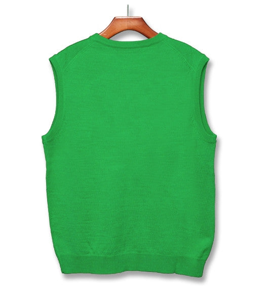 Golf Knickers: Men's Solid Sweater Vest - Lime