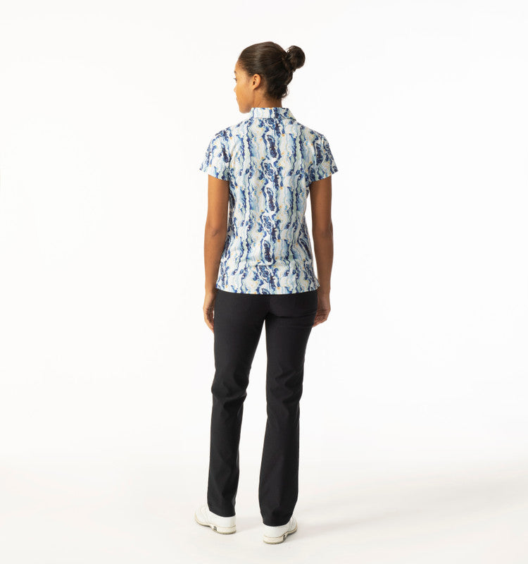 Daily Sports: Women's Marble Polo Shirt - Blue