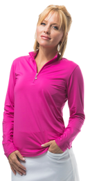 SanSoleil: Ladies UPF 50 SunGlow Zip Mock - 900434 Clothing