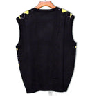 Golf Knickers: Men's Argyle Sweater Vest - Black/Yellow Clothing