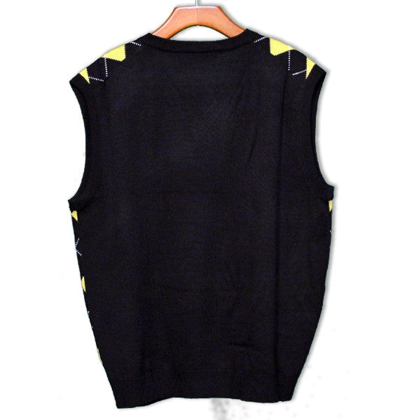 Black/Yellow Argyle Sweater