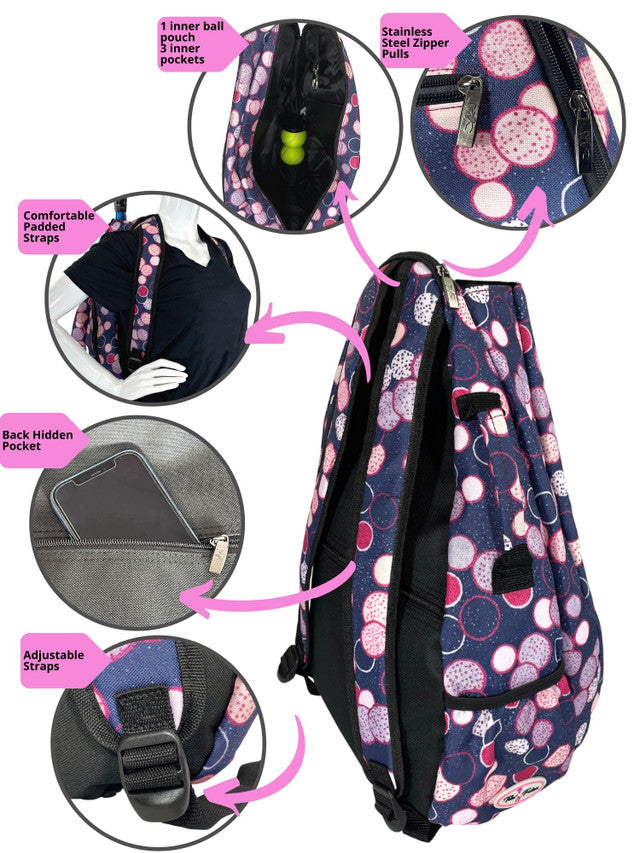 Taboo Fashions: Ladies Premium Tennis Backpack - Poppin Bottles