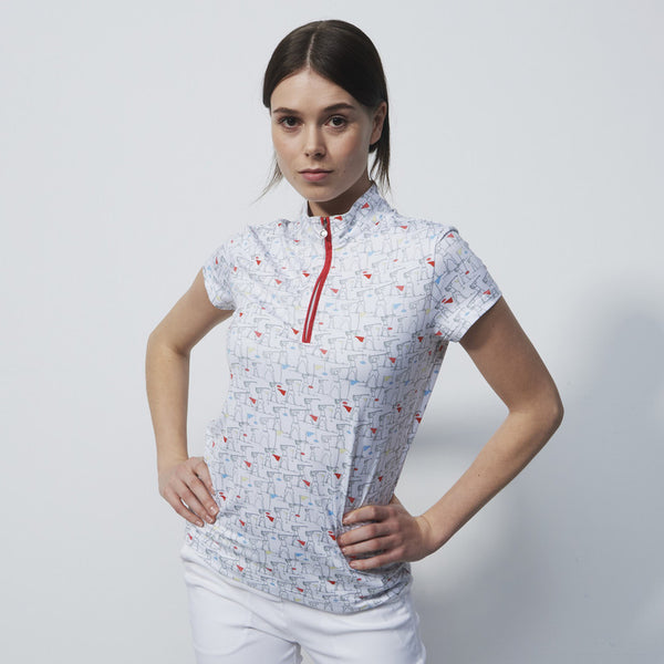 Daily Sports: Women's Marseille Cap Sleeve Polo - Marcelle White