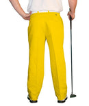 Golf Knickers: Mens 'Par 4' Cotton/Ramie Golf Trousers - Yellow Clothing