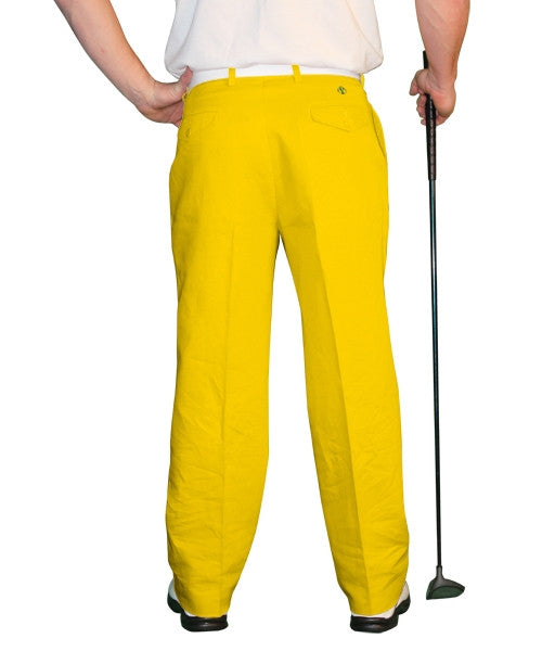 yellow golf trousers