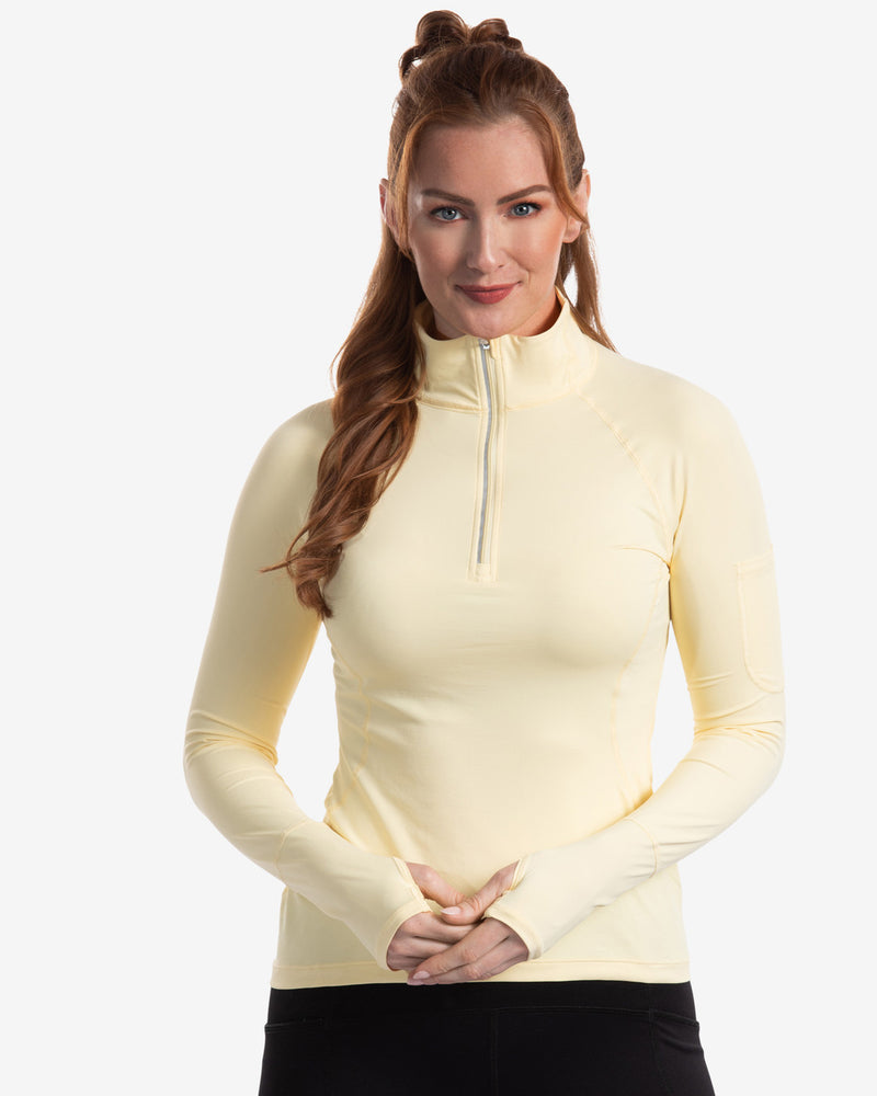 BloqUV: Women's UPF 50 Mock Zip Top (3001) Lemon Yellow