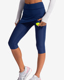 BloqUV: Women's UPF 50 Capri Skort (6002) - Navy Clothing