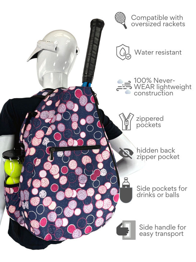 Taboo Fashions: Ladies Premium Tennis Backpack - Poppin Bottles