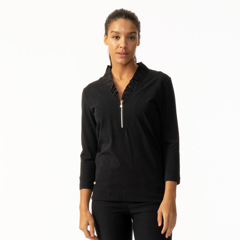 Daily Sports: Women's Patrice 3/4 Sleeve Polo - Black