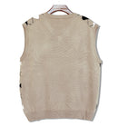Golf Knickers: Men's Argyle Sweater Vest - Taupe/Black/White Clothing