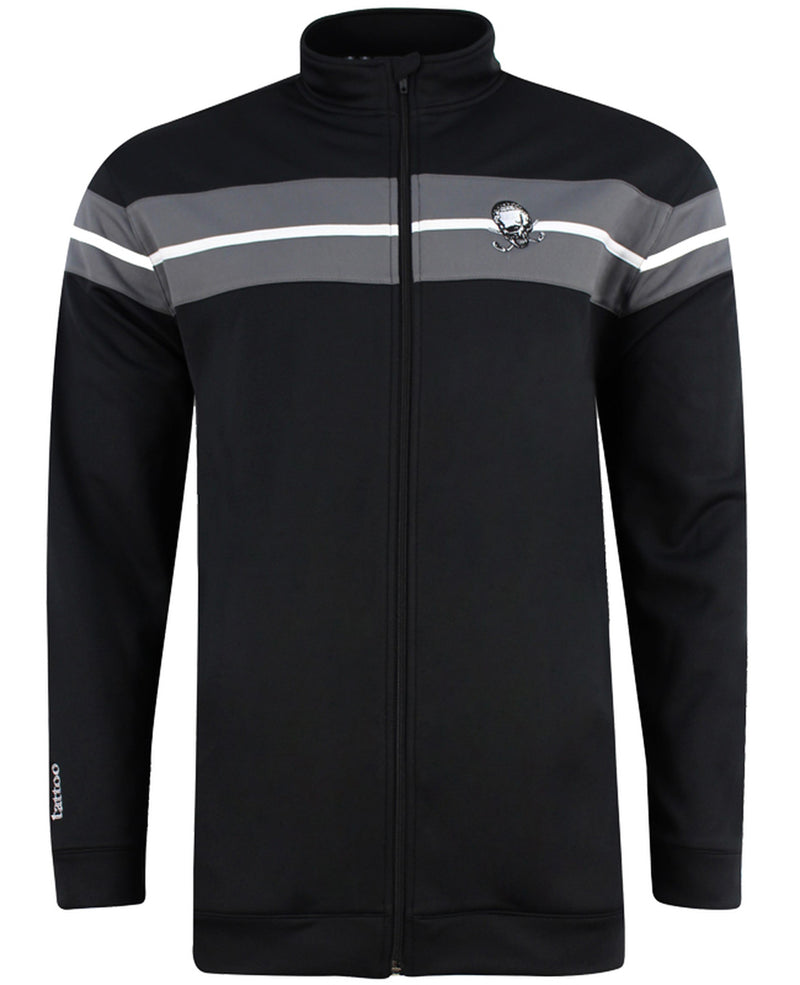 Men's Clubhouse Full-Zip Golf Jacket (Black/Grey) by Tattoo Golf