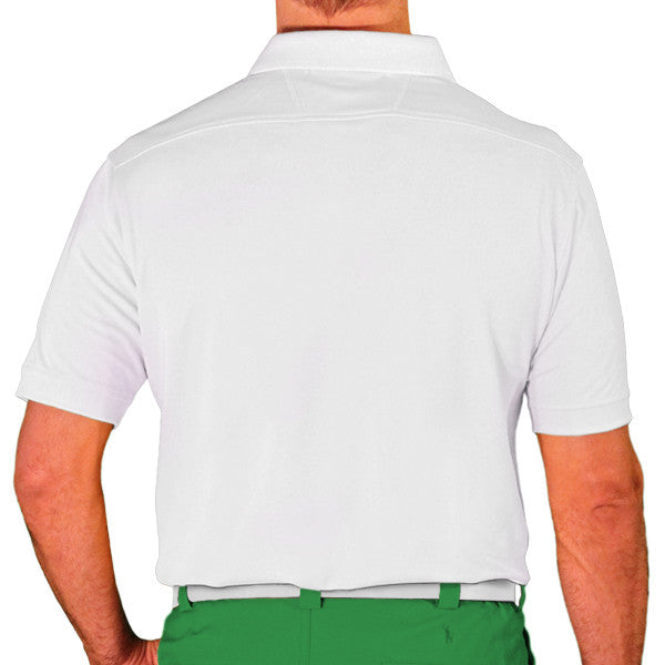 Golf Knickers: Men's Argyle Paradise Golf Shirt - Lime/Pink/White