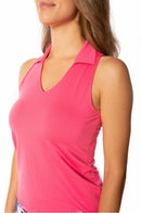 Golftini: Women's Lisa Sleeveless Sport Polo - Hot PInk