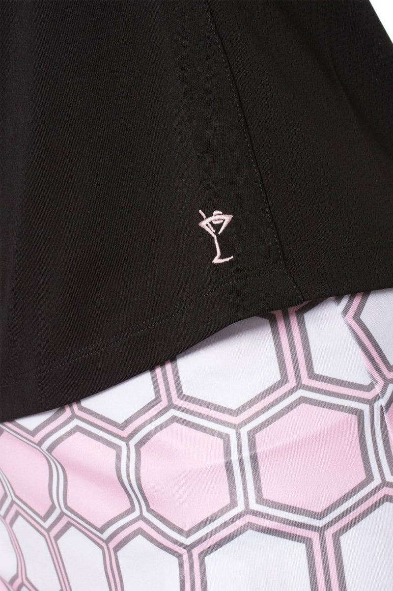 Golftini: Women's Long Sleeve Zip Tech Polo - Black