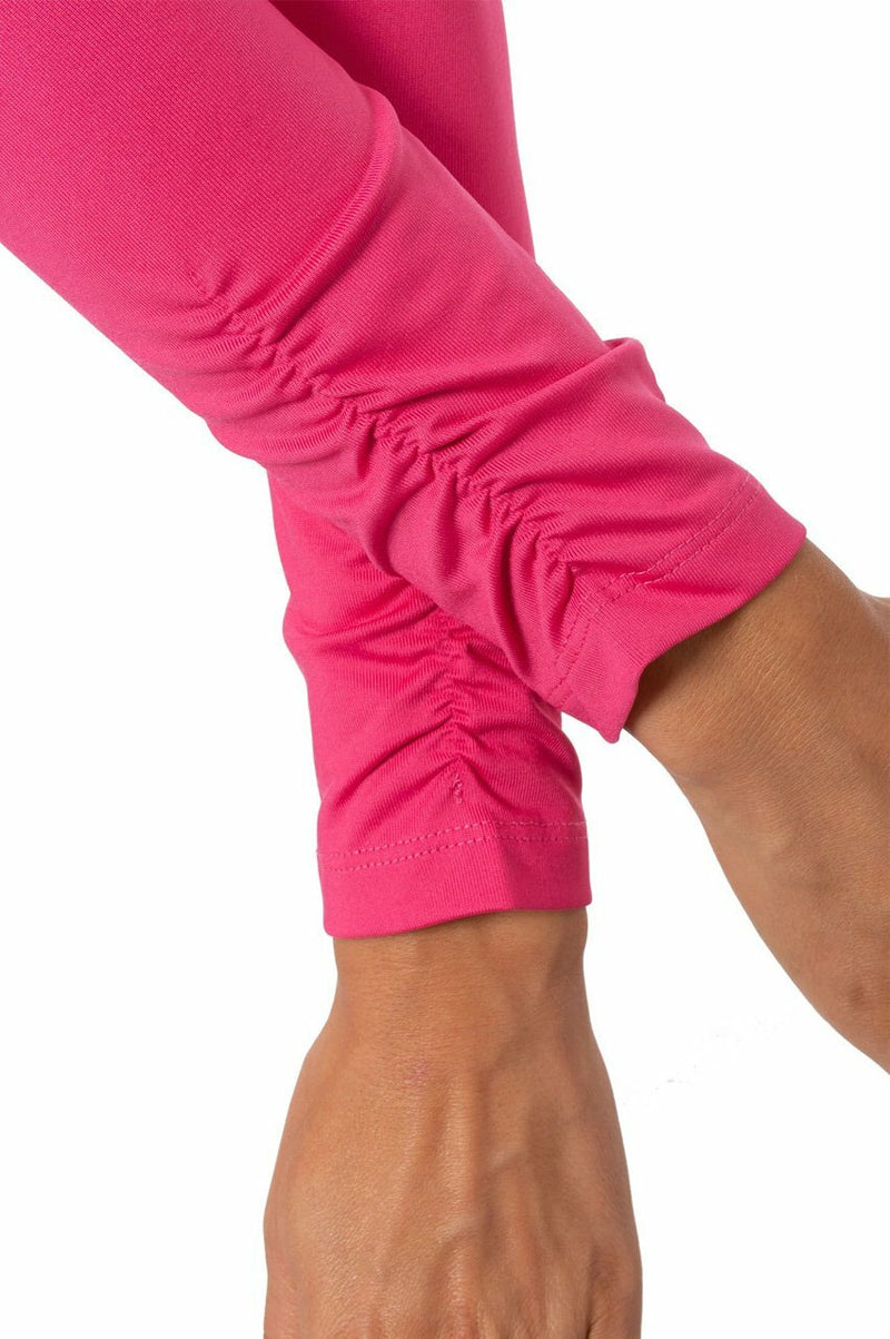 Golftini: Women's Long Sleeve Breathable Panel Zip Tech Polo - Hot Pink