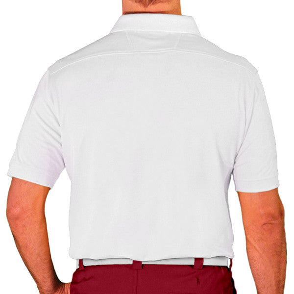 Golf Knickers: Men's Argyle Paradise Golf Shirt - Maroon/Black/Khaki