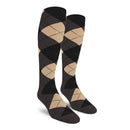 Golf Knickers: Ladies Over-The-Calf Argyle Socks - Charcoal/Black/Khaki Socks