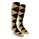 Golf Knickers: Men's Over-The-Calf Argyle Socks - Khaki/Brown/Black Socks