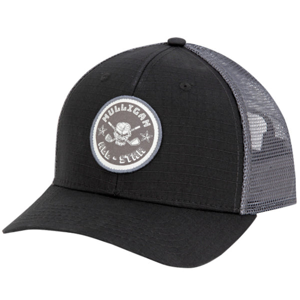 Tattoo Golf: Mulligan All Star Premium Snap Back Mesh Trucker Golf Hat - Black/Grey