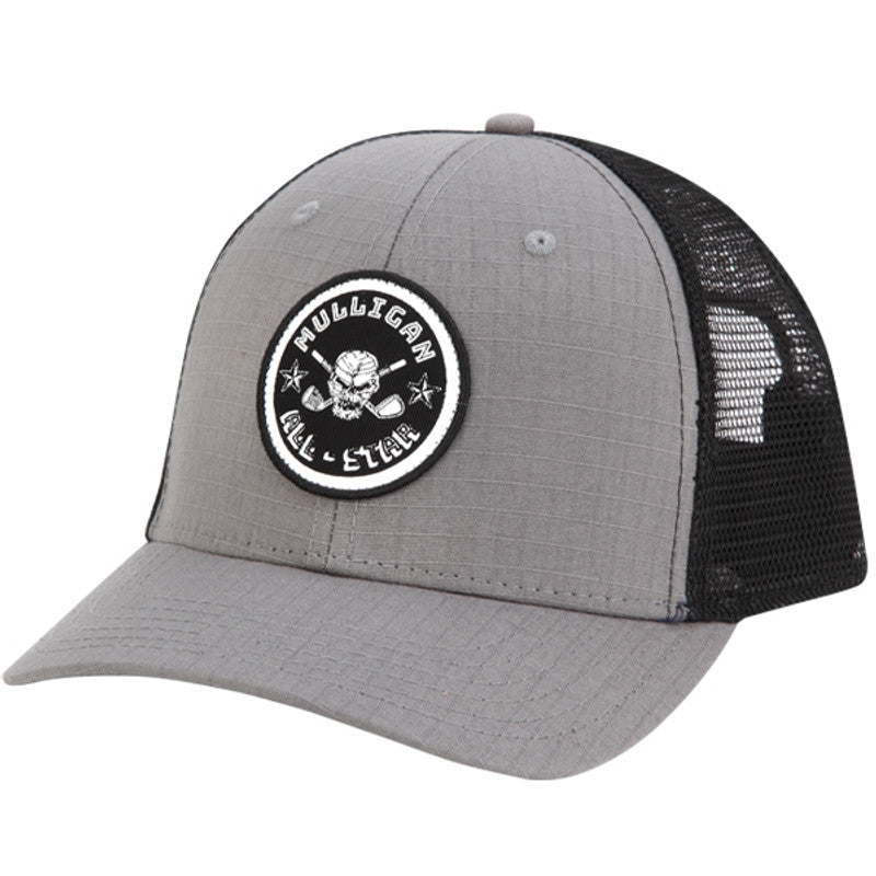Tattoo Golf: Mulligan All Star Premium Snap Back Mesh Trucker Golf Hat - Grey/Black
