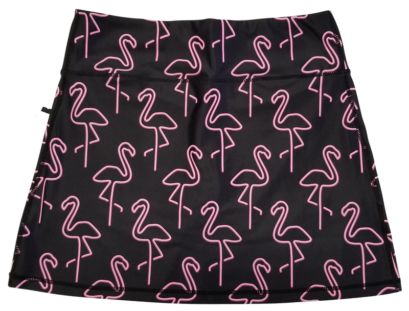 Neon Flamingos Ladies Active SKORT by ReadyGOLF