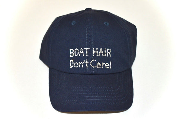 Dolly Mama Ladies Rachel Baseball Hat - Boat Hair Don't Care! on Navy