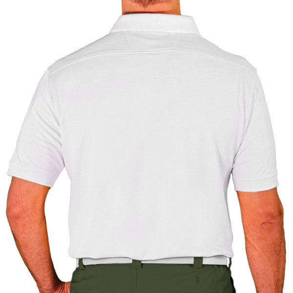 Golf Knickers: Men's Argyle Paradise Golf Shirt - Olive/White