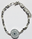 One Putt Designs - Par 3 (Black & White) Ball Marker Ankle Bracelet