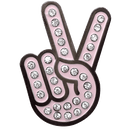 ReadyGolf: Hand Gesture - Peace Sign Ball Marker & Hat Clip with Crystals